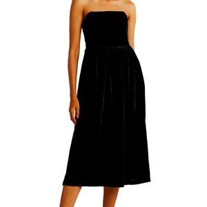 Boden strapless velvet midi dress